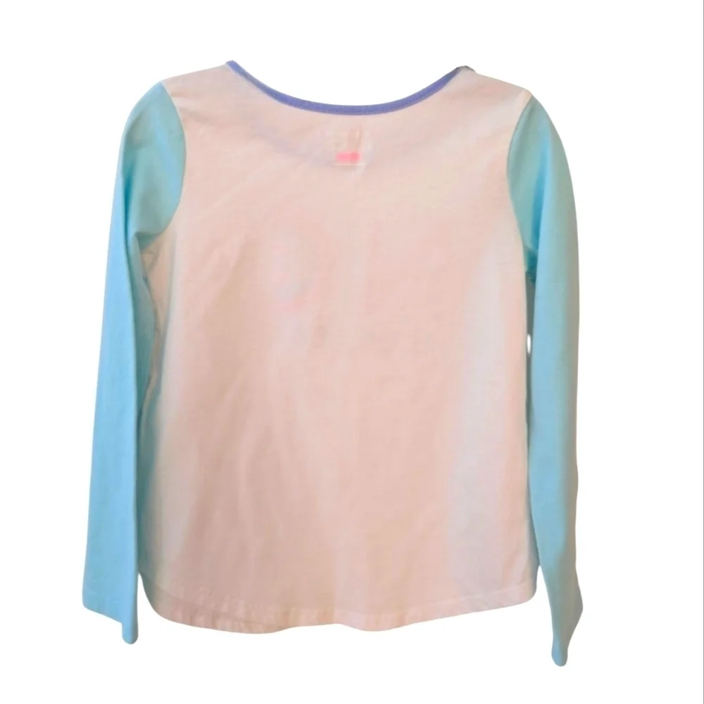 The Children's Place White and Blue Kids Long Sleeve Shirt Cotton Casual Size 5T